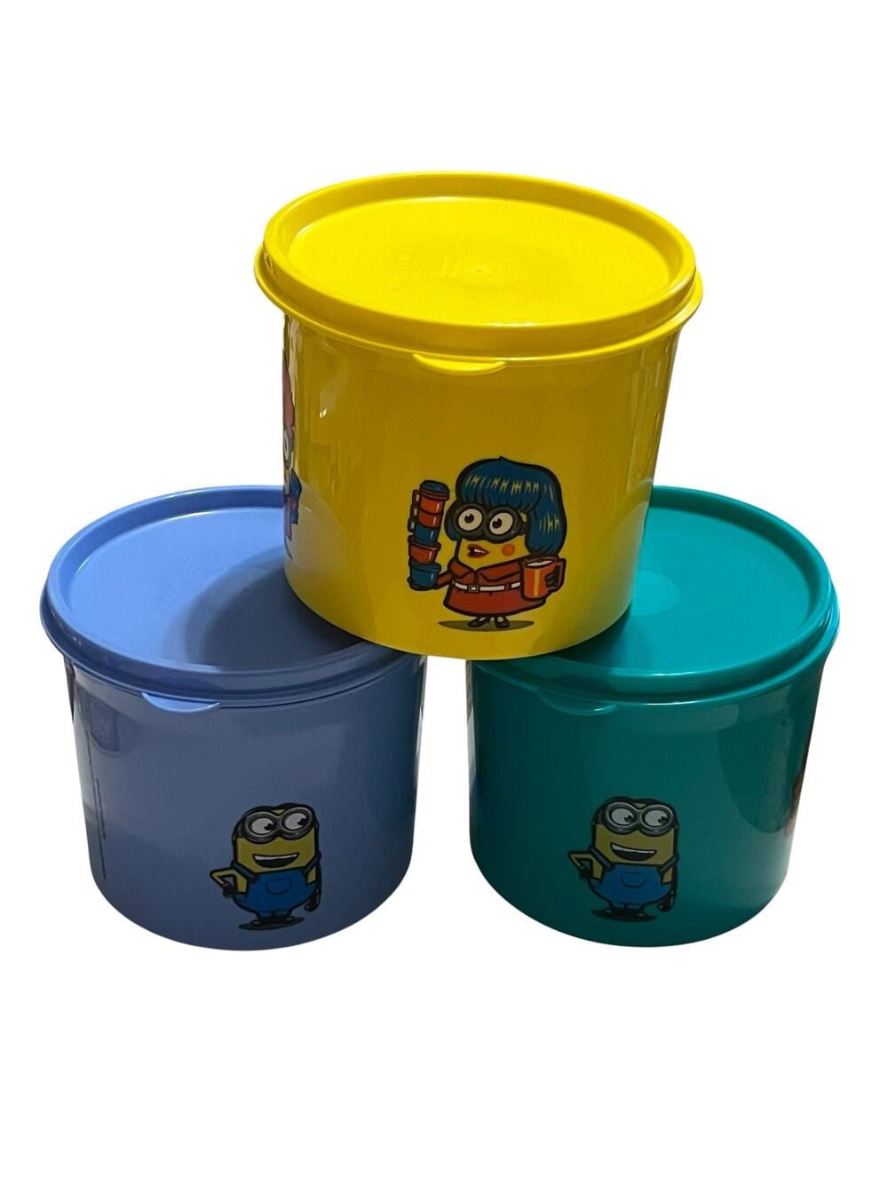 Tupperware Minion Cylinder Set of 3 Containers